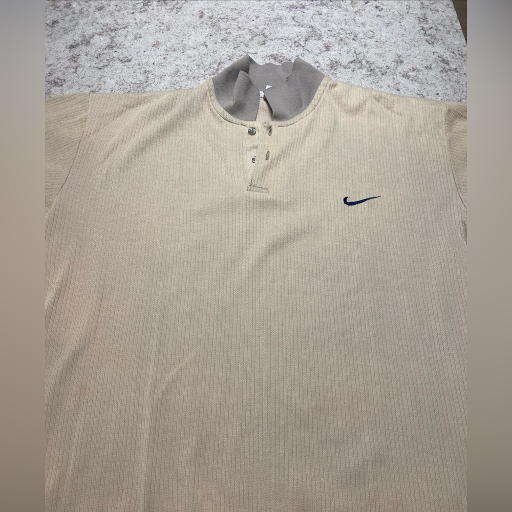 Large beige nike collared shirt